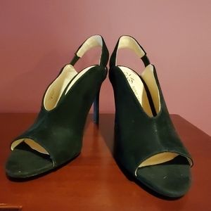 👠Nine West peep-tow REAL LEATHER heels